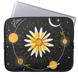 Sun Moon Planets: Graphic Floral Art Laptopschutzhülle