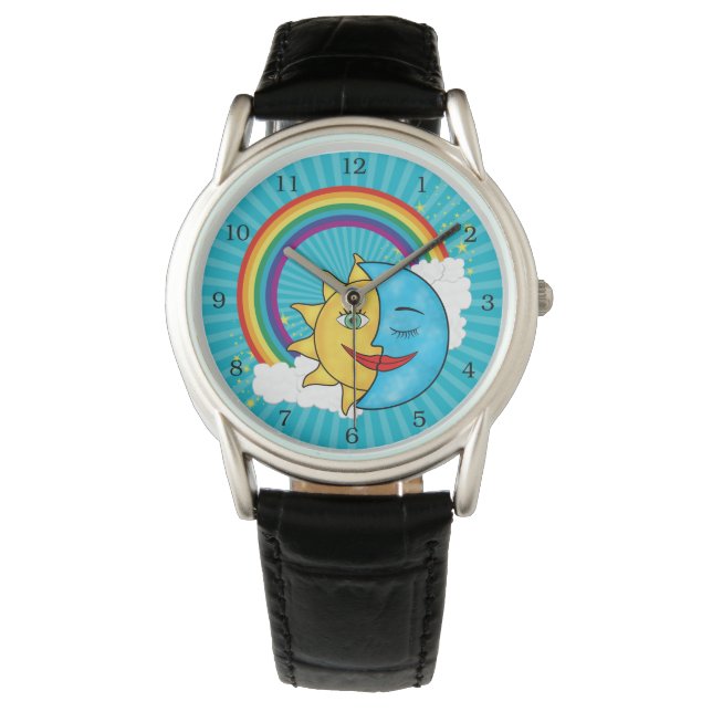 Sun Moon Rainboow Celestial Thema Armbanduhr (Vorderseite)