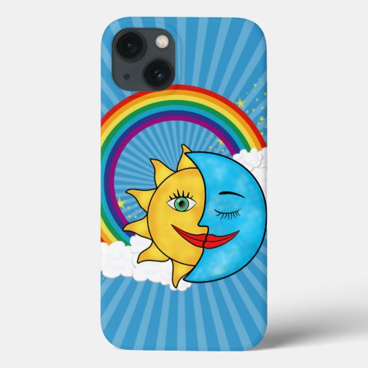 Sun Moon Rainboow Celestial Thema Case-Mate iPhone Hülle (Rückseite)