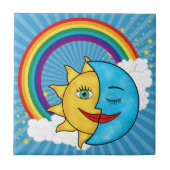Sun Moon Rainbow Stars Fliese (Vorderseite)
