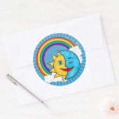 Sun Moon Rainbow Stars Runder Aufkleber (Umschlag)