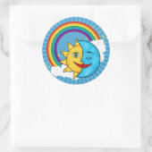 Sun Moon Rainbow Stars Runder Aufkleber (Tasche)