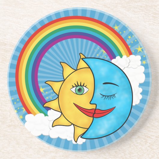 Sun Moon Rainbow Stars Untersetzer (Vorne)