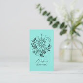 Sun Moon & Rose Magical Boho Botanischer CUSTOM QR Visitenkarte (Stehend Vorderseite)