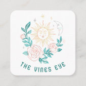 Sun Moon & Rose Magical Boho CUSTOM Social Media Quadratische Visitenkarte (Vorderseite)