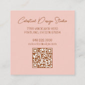 Sun Moon & Rose Magical Boho Earthy CUSTOM QR Quadratische Visitenkarte (Rückseite)