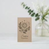 Sun Moon & Rose Magical Boho KRAFT CUSTOM QR Visitenkarte (Stehend Vorderseite)