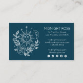 Sun Moon & Rose Magischer Boho farbenfroher CUSTOM Visitenkarte (Rückseite)