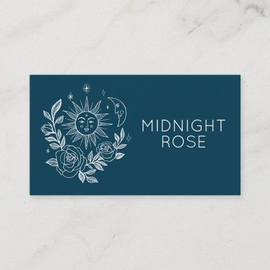 Sun Moon & Rose Magischer Boho farbenfroher CUSTOM Visitenkarte (Vorderseite)