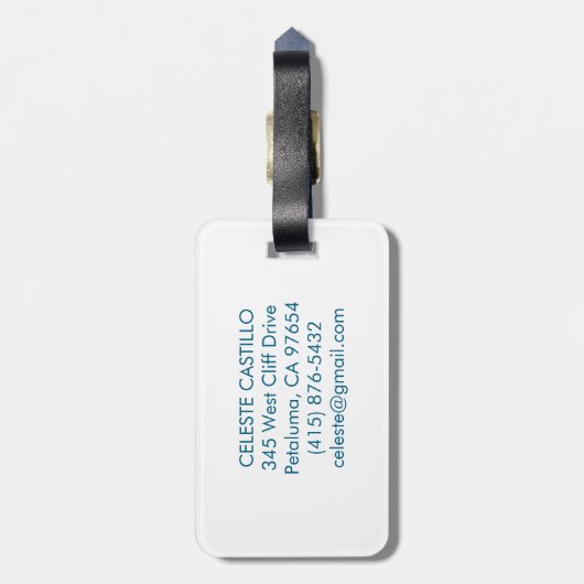 Sun Moon & Roses Magical Boho Earthy Personalized Gepäckanhänger (Rückseite vertikal)