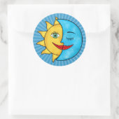 Sun Moon Runder Aufkleber (Tasche)