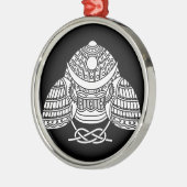 Sun moon Samurai Helm Ornament Aus Metall (Links)