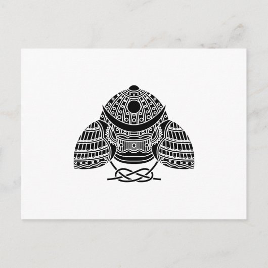 Sun moon Samurai Helm Postkarte (Vorderseite)