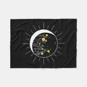 Sun Moon Solar Eclipse Blume Planets Funny Space Fleecedecke (Vorderseite (Horizontal))