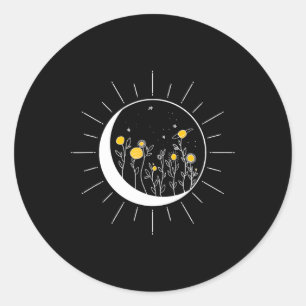 Sun Moon Solar Eclipse Blume Planets Funny Space Runder Aufkleber