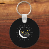 Sun Moon Solar Eclipse Blume Planets Funny Space Schlüsselanhänger (Vorderseite)