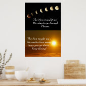 Sun Moon Spirituelle Inspirationsmotivation Zitat Poster (Küche)