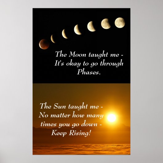 Sun Moon Spirituelle Inspirationsmotivation Zitat Poster (Vorne)