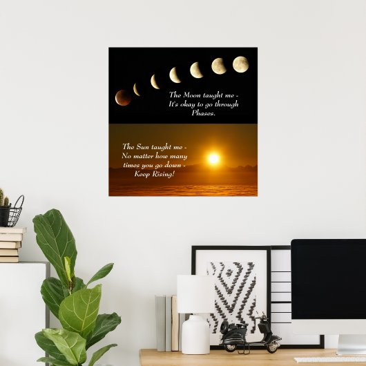 Sun Moon Spirituelles Zitat Poster (Heimbüro)