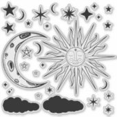 Sun Moon & Stars Astrologie Esoterische Magie Aufkleber (Vorderseite)
