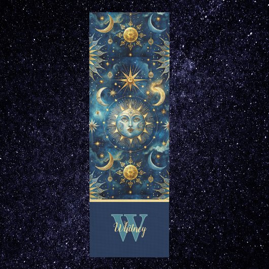 Sun Moon Stars Astrologisches und Himmelsmongramm Yogamatte