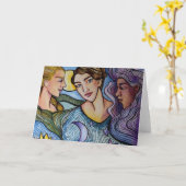 Sun Moon Stars Feminine Kunst Karte (Gelbe Blume)