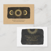 Sun Moon Stars Gold Caramel Yoga Studio Visitenkarte (Vorne/Hinten)