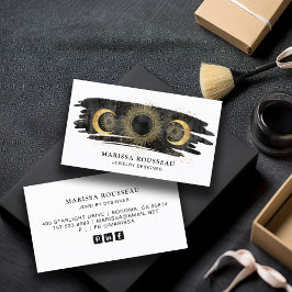 Sun Moon Stars Gold Schwarz-weiße Schmuckdesigner Visitenkarte