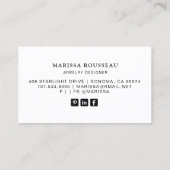 Sun Moon Stars Gold Schwarz-weiße Schmuckdesigner Visitenkarte (Rückseite)