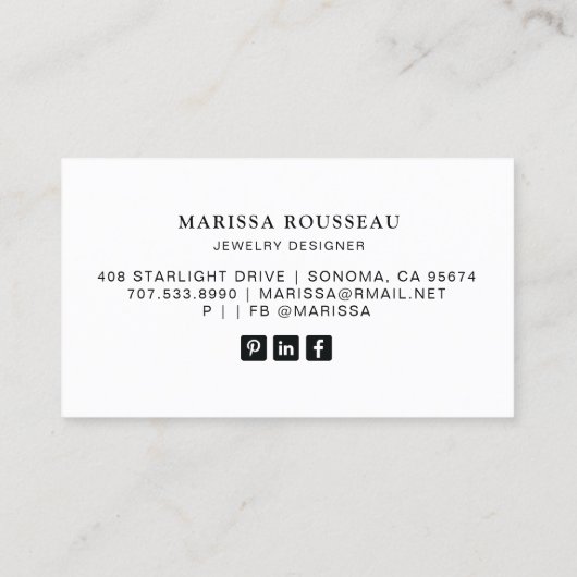 Sun Moon Stars Gold Schwarz-weiße Schmuckdesigner Visitenkarte (Rückseite)