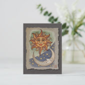 Sun Moon & Stars Postkarte (Stehend Vorderseite)