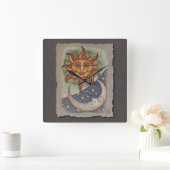 Sun Moon & Stars Quadratische Wanduhr (Zuhause)