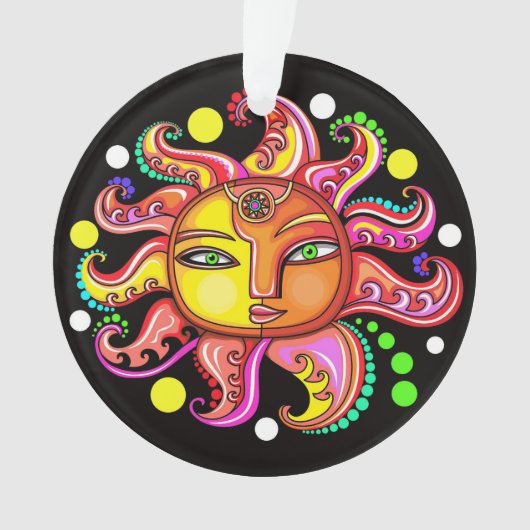 Sun Moon Stars Sunface Ornament (Vorderseite)