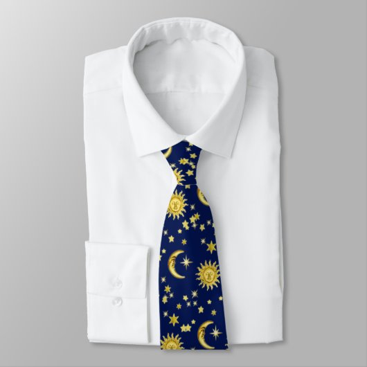 Sun, Moon & Stars Tie Krawatte (Gebunden)