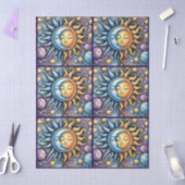 Sun Moon Stars Whimsical Decoupage Seidenpapier (Basteln)