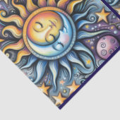 Sun Moon Stars Whimsical Decoupage Seidenpapier (Detail)