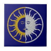 SUN & MOON Symbol - Gold Silber Fliese (Vorderseite)