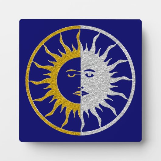 SUN & MOON Symbol - Gold Silber Fotoplatte (Vorderseite)