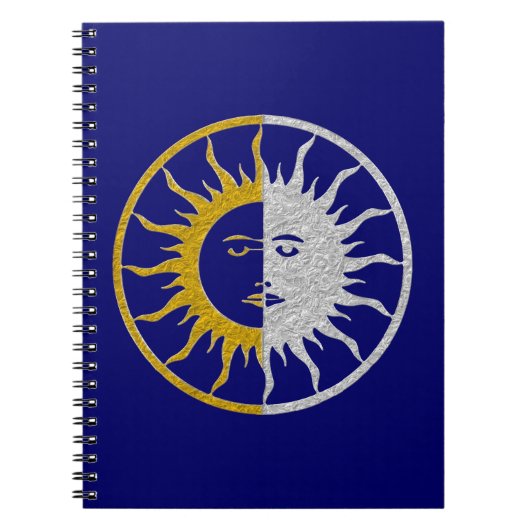 SUN & MOON Symbol - Gold Silber Notizblock (Vorderseite)