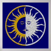 SUN & MOON Symbol - Gold Silber Poster (Vorne)