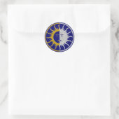 SUN & MOON Symbol - Gold Silber Runder Aufkleber (Tasche)