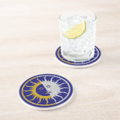 SUN & MOON Symbol - Gold Silber Sandstein Untersetzer (Seite)