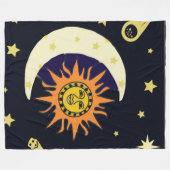 Sun Moon und Himmelskörper Fleecedecke (Vorderseite (Horizontal))