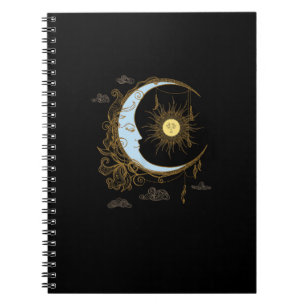 Sun Moon Vintag 90er Hexe Whimsigoth Ästhetik Notizblock