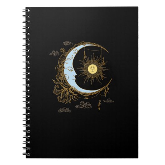 Sun Moon Vintag 90er Hexe Whimsigoth Ästhetik Notizblock (Vorderseite)