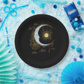 Sun Moon Vintag 90er Hexe Whimsigoth Ästhetik Pappteller (Party)