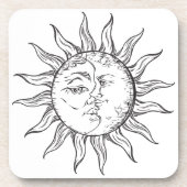 Sun Moon Vintage Himmelleuchten Getränkeuntersetzer (Vorderseite)