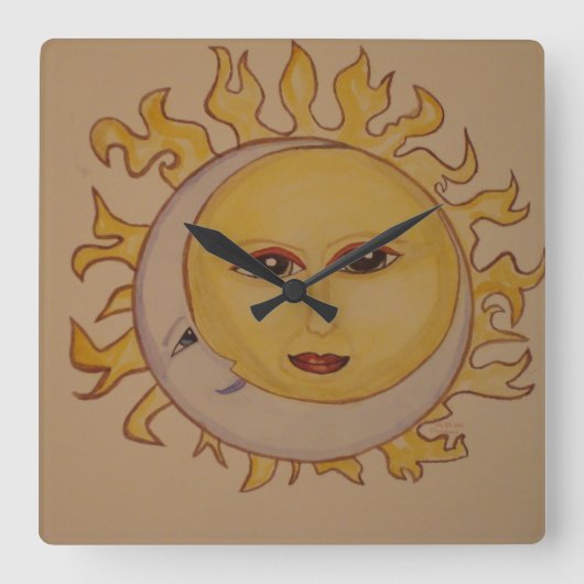 Sun Moon Wall Uhr (Vorderseite)