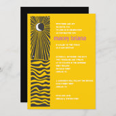 SUN MOON WASSER Bar Bat Mitzvah Einladung (Vorne/Hinten)