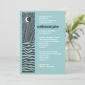 Sun Moon Water Bar Bat Mitzvah Einladung (Stehend Vorderseite)